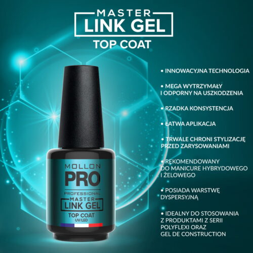 Top Coat Gel Gloss UV/LED - Żel UV/LED nawierzchniowy do żelu 12 ml