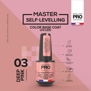 03. Deep Pink - Kolorowa baza hybrydowa samopoziomująca Master Link Cover Color Base Coat 12 ml